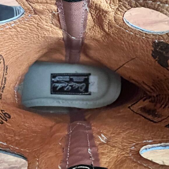 La Sierra Leather Square Toe Embroidered Western Boots Size 8 - Picture 13 of 14